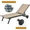 Costway Outdoor Patio Lounge Chair Chaise Reclining Aluminum Fabric Adjustable